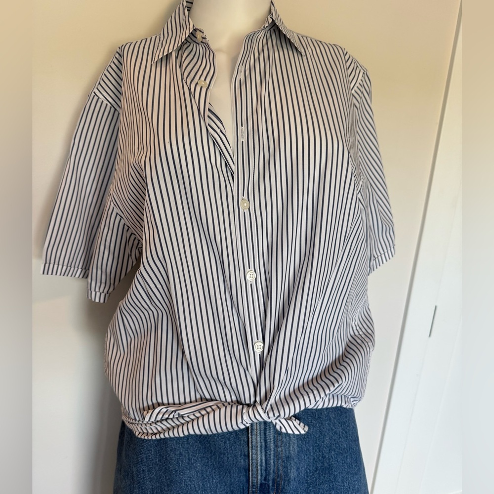 Anthropologie Striped Cotton Button Down - MINT!